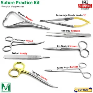 Practice Suture Kit for Veterinary & Medical Students Training Dissecting Forcep - Picture 1 of 10