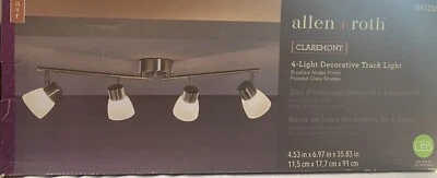allen + roth,  "Claremont"  4-Light Brushed Nickel Dimmable LED Track Light Bar - Image 1 of 4