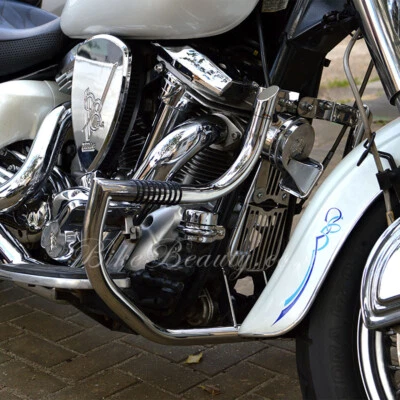 BIKE BEAUTY Yamaha XV1600 Road Star Wildstar Highway Crash Bar Protector de motor Acero inoxidable con clavijas