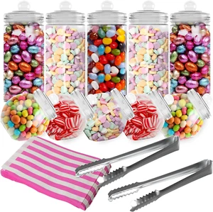 Contenitori per Confettata in Plastica Retrò - Set Di 10 Contenitore Caramelle C - Foto 1 di 12