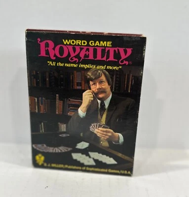 Vintage Royalty Card Word Game S.J. MILLER Made in USA Complete 1978  - Image 1 of 4