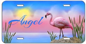 PERSONALIZED CUSTOM MONOGRAM VANITY LICENSE PLATE FLAMINGO AUTO TAG - Picture 1 of 1