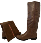 Belfast Medium Brown Knee High Riding Boots 8.5 Full Zip & Faux Zip Gently Worn