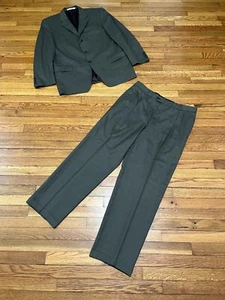 Joseph Abboud Mens Suit Sz 41R Blazer Jacket 35x30 Dress Pants Wool Dark Green - Picture 1 of 11