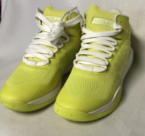 NUOVE scarpe da basket Moolah Neovolt Pro Mid High-Top giallo fluo da donna taglia 12 - Foto 1 di 5