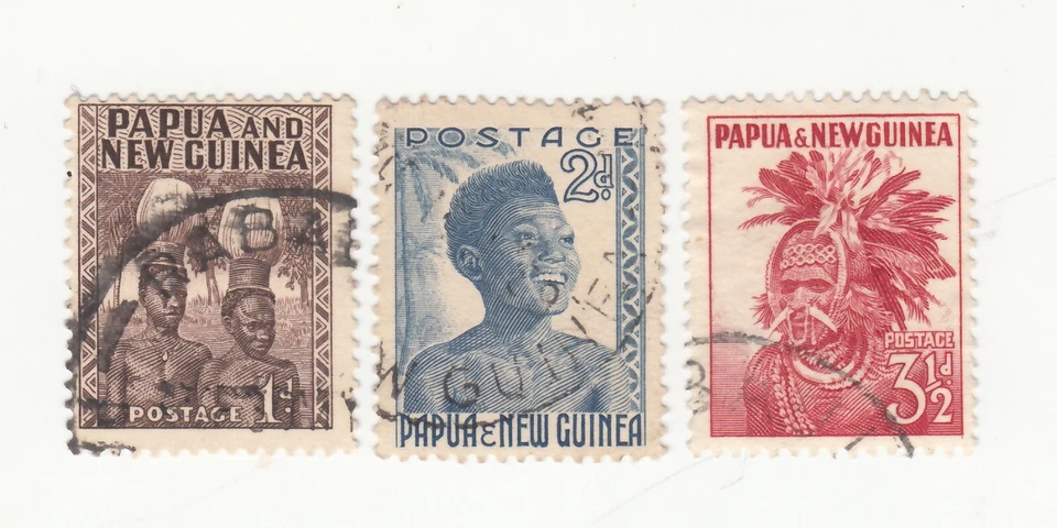 Papúa Nueva Guinea 1952. Tocado Buka, Juventud Nativa, Tocado Chimbu. Sc# 123 Foto 1 de 1