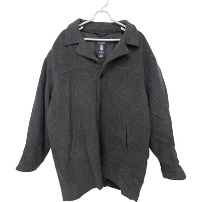 Roundtree & Yorke Wool Over Coat Mens XL Gray Button Front Outdoor Jacket Heavy - Image 1 of 4