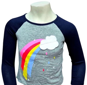 Camiseta Top GAP Bebé Niñas Gris Marino Arco Iris Algodón Manga Larga Precio de venta sugerido por el fabricante 12,99 GBP - Imagen 1 de 2