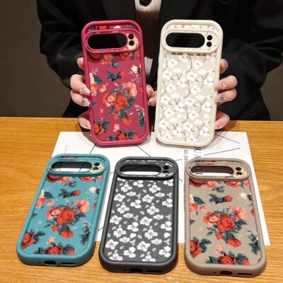 For Google Pixel 9 Pro XL 8A 8 Flower Rose Patterned Soft Phone Case Matte Cover - Image 1 of 4