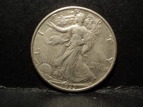 1935 S Walking Liberty Half Dollar AU Cover
