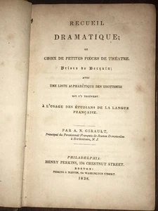 (1838) Recueil dramatique, Theatre De Berquin (französisch) antiker amerikanischer Aufdruck - Bild 1 von 12