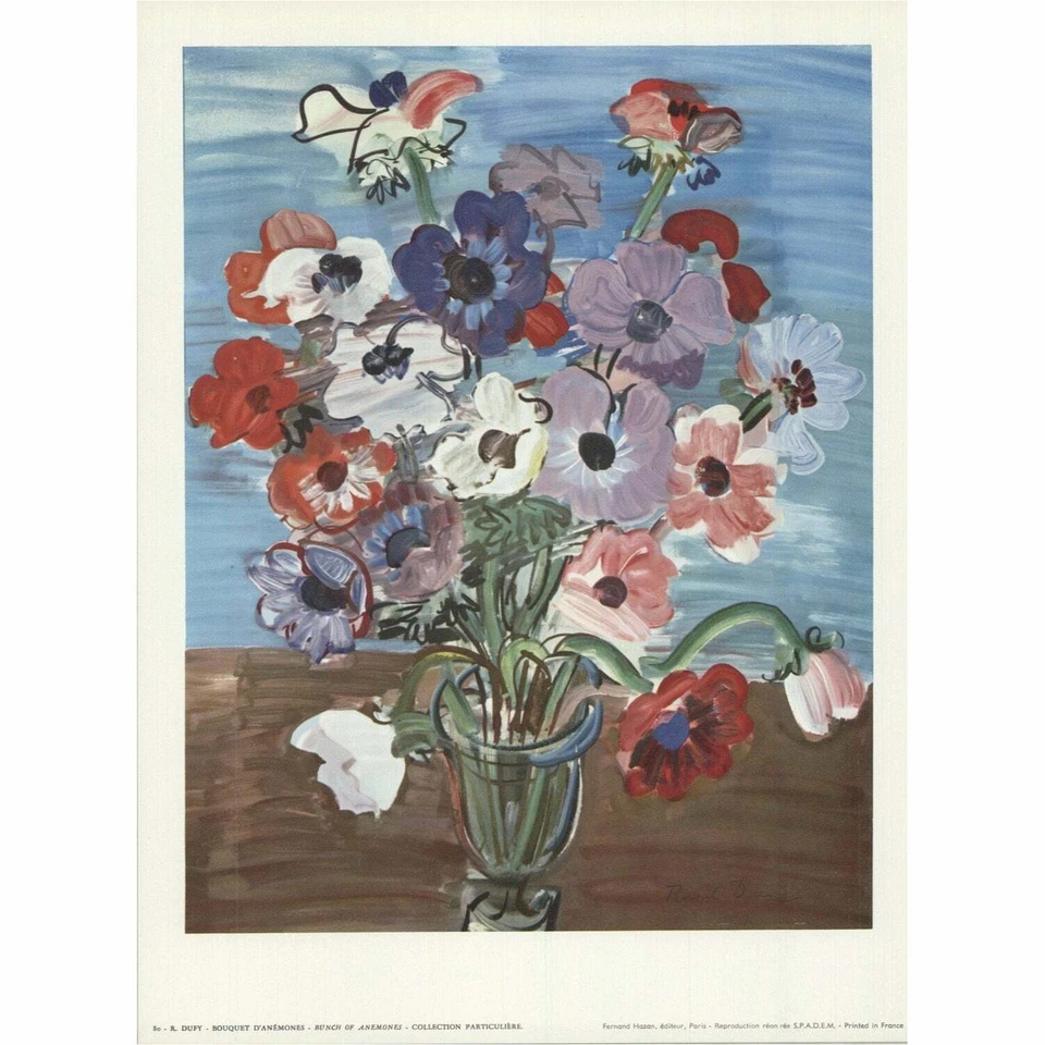 “Bouquet D’Anemones” - Bunch of Anemones- 1975 Raoul Dufy - Image 1 of 1
