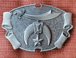 Shriners Metal Belt Buckle Made By Lewis Buckles Chicago Vintage - Picture 1 of 5