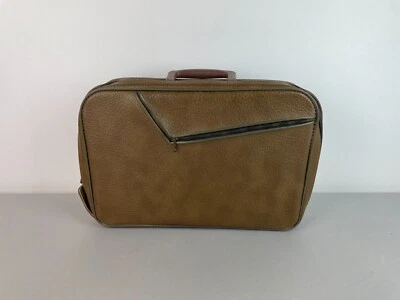 Maleta de viaje A.D. Sutton & Sons marrón equipaje de mano vintage años 70 llave Foto 1 de 4