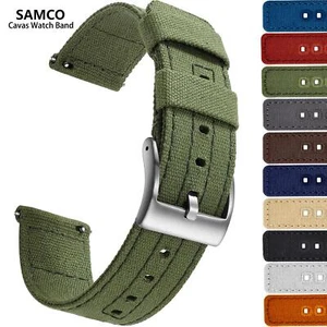 Nylon Canvas Quick Release Watch Band 20mm 22mm Replacement Watch Straps for Men - Picture 1 of 68