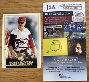 Bobby Bowden Signed Autographed 1997 Press Pass Card #45 JSA Certified - Picture 1 of 1