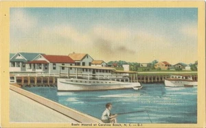 Postal Barcos de Carolina del Norte en Carolina Beach Nuevo Condado de Hannover c1940 Nueva Como Nuevo - Imagen 1 de 1