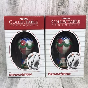 VTG (2) Noma Ornamotion Collectable SANTA in HOT AIR BALLOON Christmas Ornament - Picture 1 of 6