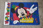 Vintage 90’s Mickey Mouse Cartoon Pillowcase Happy Birthday Theme Colorful