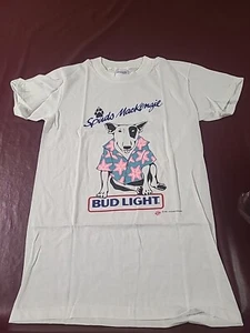T-shirt vintage 1986 Spuds Mackenzie Bud Light festa animale punto singolo tg. Lg - Foto 1 di 6