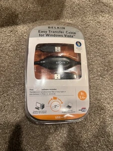 BELKIN EASY TRANSFER CABLE LAPTOP PC COMPUTER 8FT CORD USB to USB SYNC FILES - Picture 1 of 2