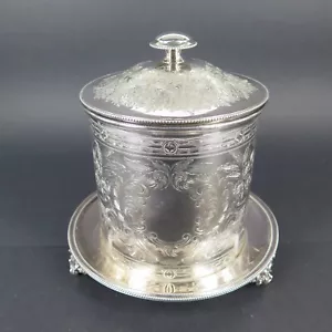 A Good Vintage Nicely Etched Ice Bucket With Lid - Picture 1 of 7