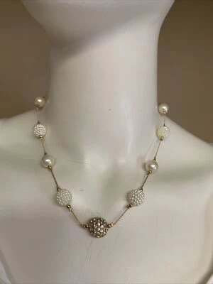 "Collar estación 17"" de perlas de imitación y bolas de fuego Carolee nuevo sin etiquetas JC910" Foto 1 de 4