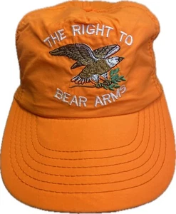 Vintage The Right To Bear Arms SnapBack Orange Hat - Picture 1 of 11