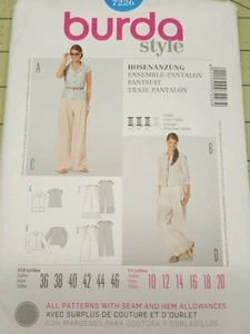 Burda Pattern 7226 Tops Jackets Pants Pantsuit Sizes 10 12 14 16 18 20 UNCUT - Bild 1 von 4