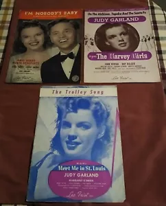 JUDY GARLAND MGM THE HARVEY GIRLS, I'M NOBODY'S BABY SHEET MUSIC LOT VG - Picture 1 of 5