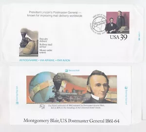 TurtlesTradingPost- Abraham Lincoln, Montgomery Blair UPU Aerogramme- UC62 1989 - Picture 1 of 1