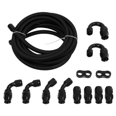 Nylon PTFE Fuel Line Hose Fittings Kit 4AN 6AN 8AN 10AN E85 Braided 10FT 20FT - Image 1 of 4