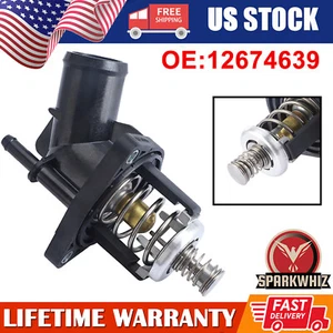 12674639 Water Outlet+Thermostat For 2014-2019 Silverado 1500 GMC Yukon Sierra - Picture 1 of 12