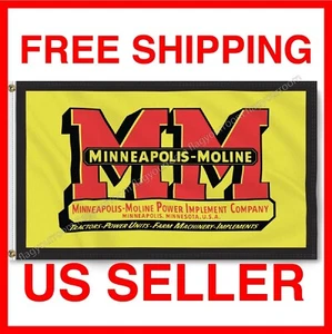 Minneapolis-Moline MM Banner Tractor Flag 3x5 FT Logo Quality Farm FREE SHIPPING - Picture 1 of 12