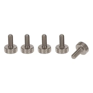 PrecisionGeek M4 x 10mm Flat Knurled Thumb Screws (Set of 5) - Stainless Steel - Picture 1 of 1