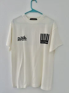 Louis Vuitton White T Shirt Réf. 1854 Blue Red Barcode Logo Brand New Size S - Picture 1 of 6