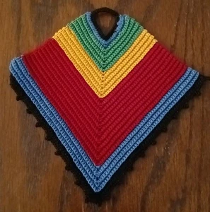 Soporte para maceta vintage Crochet Serape como rojo amarillo azul verde negro - Imagen 1 de 1