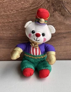 Peluche orso da circo vintage peluche giullare costume 11 pollici giocattolo - Foto 1 di 4