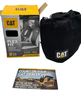 NIB Caterpillar 2-pcs Flex Fit Seat Covers For Trucks Heavy Duty CASC-2274-GR - Foto 1 di 7