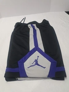 Boys Nike Air Jordan Basketball Shorts Black/Purple XL Dri-Fit Diamond - Picture 1 of 12