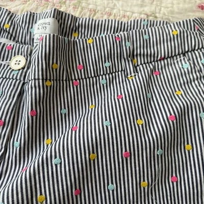 Pantalones Cortos Crown & Ivy Shelby Dobladillo Festoneado Azul Elastizado Negro Talla 14 Foto 1 de 4