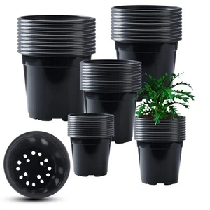 50Pcs Nursery Pots Variety Pack Plastic Pots for Plants,Mix Sizes Seedling Po... - Picture 1 of 7
