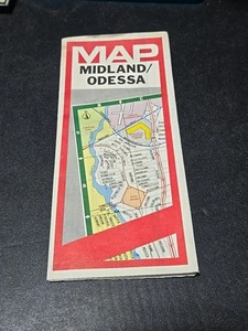 Vintage Rare 1989 Map Midland Odessa Texas San Antonio Cartographic Services - Picture 1 of 4