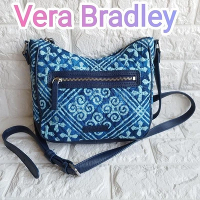 Blue Vera Bradley shoulder bag w/tile pattern for women, handbag w/handle. - Image 1 of 4