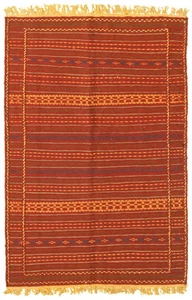 Vintage Hand Woven Traditional Kilim Rug 3'3" x 5'1" Oriental Wool Carpet - Picture 1 of 9