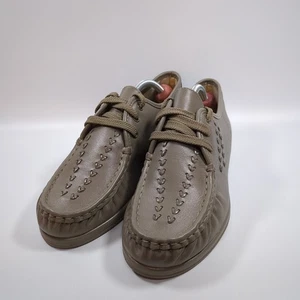 Women's Soft Spots Bonnie Lite Taupe Leather Lace Up Shoes Flats Size 10W - Picture 1 of 9