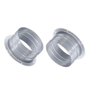Conector de conducto de hierro galvanizado 4 piezas 4 pulgadas brida tubo recto de metal gris - Imagen 1 de 6