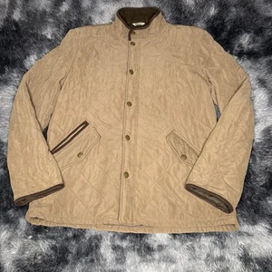 Barbour Giacca Uomo XL Bowden Trapuntato Marrone Full Zip Foderato Cappotto Country Fienile - Foto 1 di 5