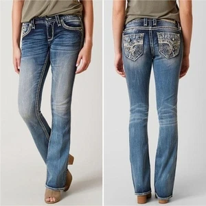 Rock Revival Jeans Women 24 Sundee Mid-Rise Boot Embellished Jeans - Picture 1 of 15