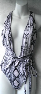 CAMILLA SERETTI Snake Print One Piece Criss-Cross Swimsuit S Small - Picture 1 of 5